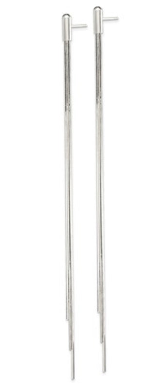 Pendientes de cadena de serpiente colgantes múltiples de plata de ley - 125 mm