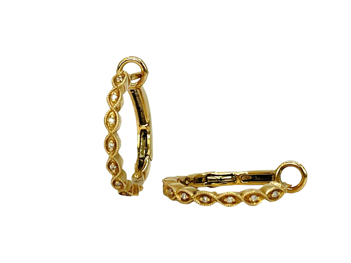 14K Yellow Gold 0.05cttw Canadian Diamond Hoop Earrings