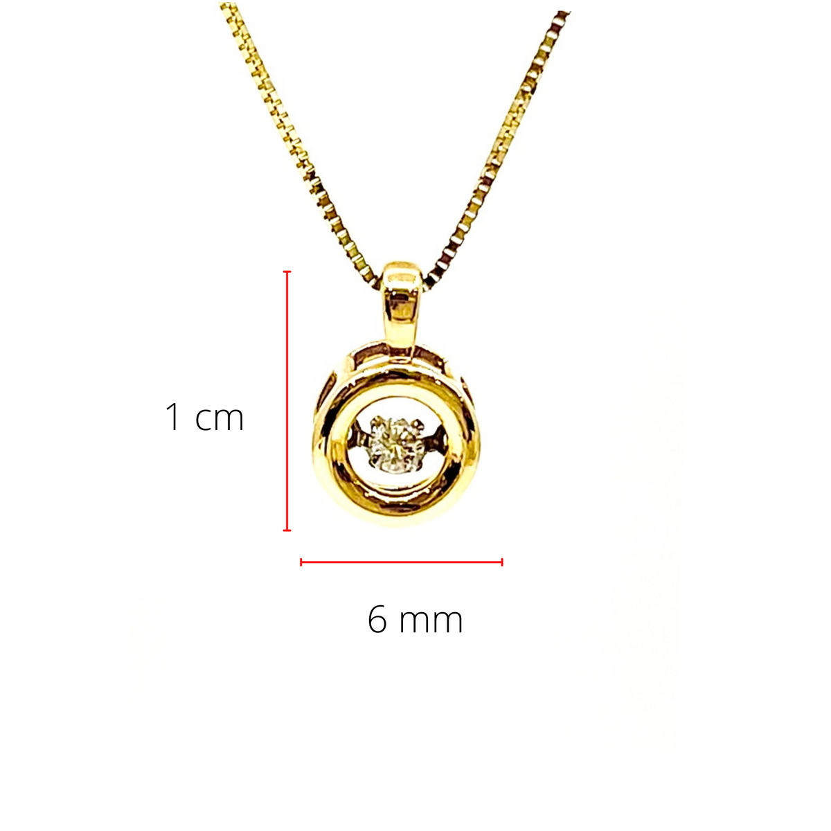 10K Yellow Gold 0.05cttw Diamond Pendant, 18&quot;