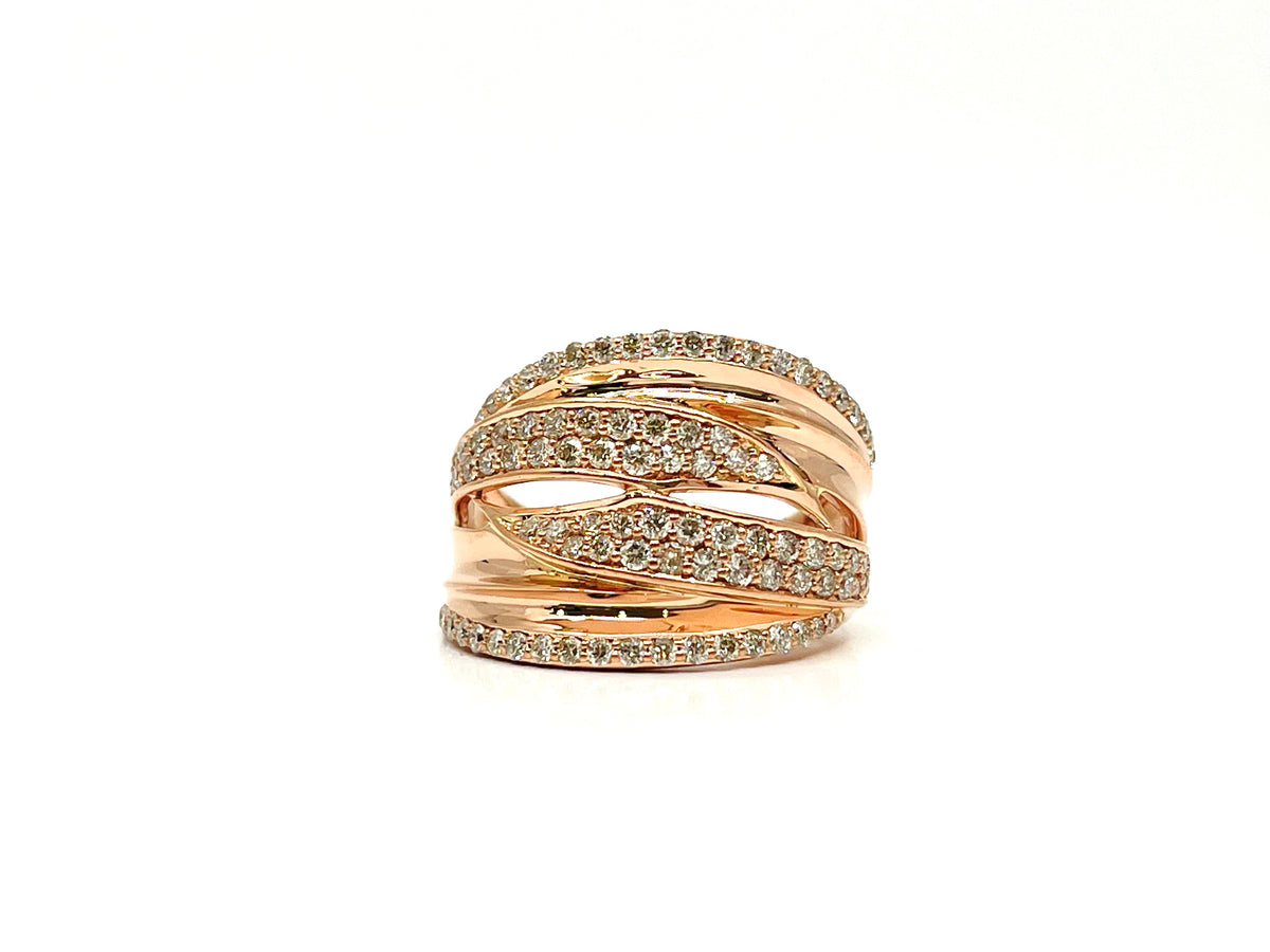 10K Rose Gold Gold 1.00cttw Diamond Ring, size 7.5