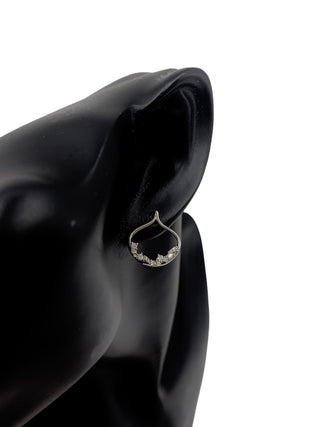 Aretes colgantes de diamantes de 0,46 quilates en oro blanco de 10 quilates