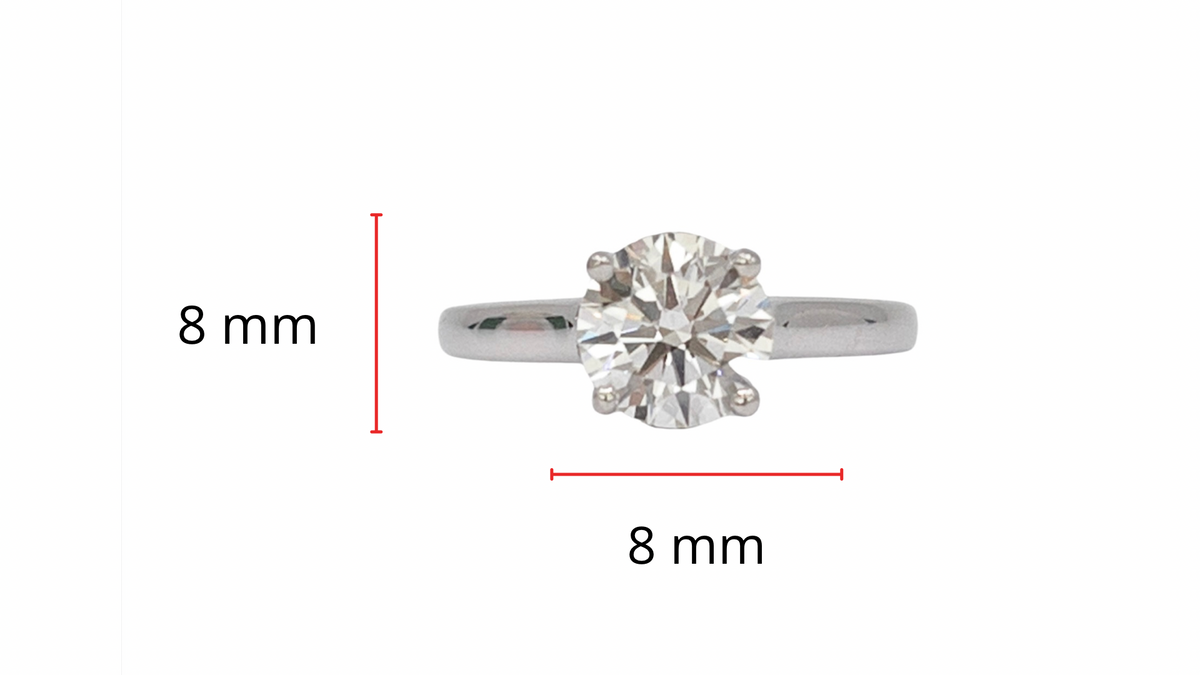 18K Lab Grown Round Brilliant Cut 1.69cttw Claw Set Diamond Ring