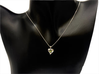 Colgante de plata de ley con peridoto de 0,12 quilates de 3 mm, cadena tipo caja de 18"