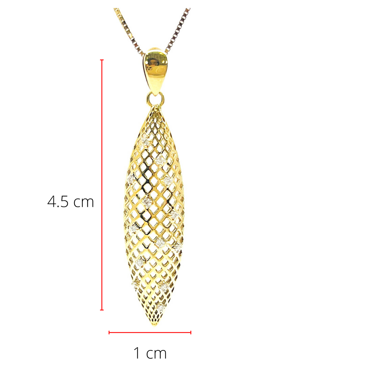 Tracking - 10K Yellow Gold 0.10cttw Diamond Pendant, 18&quot;