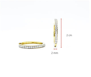 Aretes tipo argolla con diamantes de 0,25 quilates en oro amarillo de 10 quilates