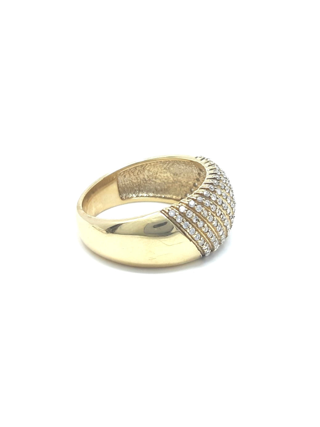 10K Yellow Gold 0.50cttw Round Cut Diamond Statement Ring, size 6.5