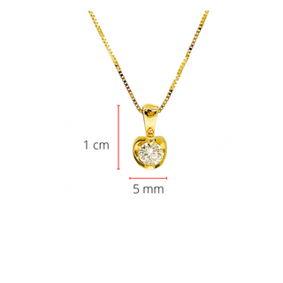Colgante con solitario de diamante canadiense de 0,20 quilates en oro amarillo de 14 quilates, 18"
