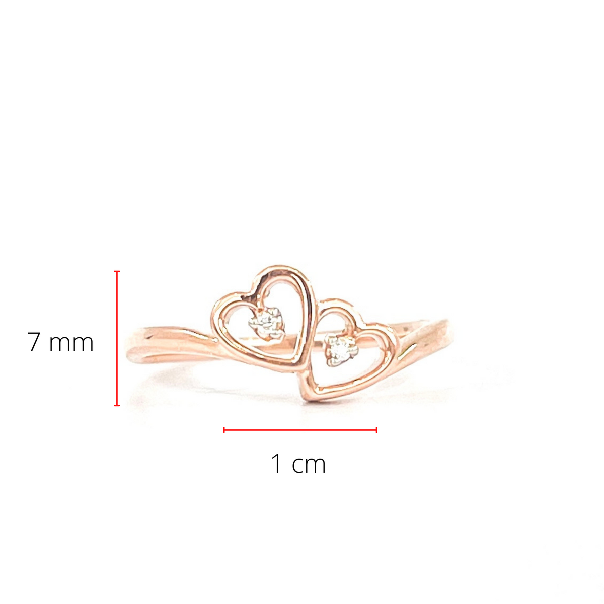 10K Rose Gold 0.01cttw Round Cut Diamond Ring, size 5.75