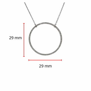 Colgante circular de diamantes de 0,50 quilates en oro blanco de 18 quilates, 18"