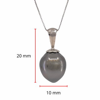 Colgante de perlas de Tahití en oro blanco de 10/14 quilates
