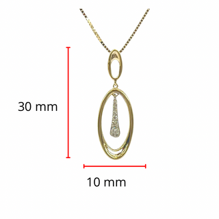 Collar de diamantes de 0,10 quilates en oro amarillo de 10 quilates, 18"