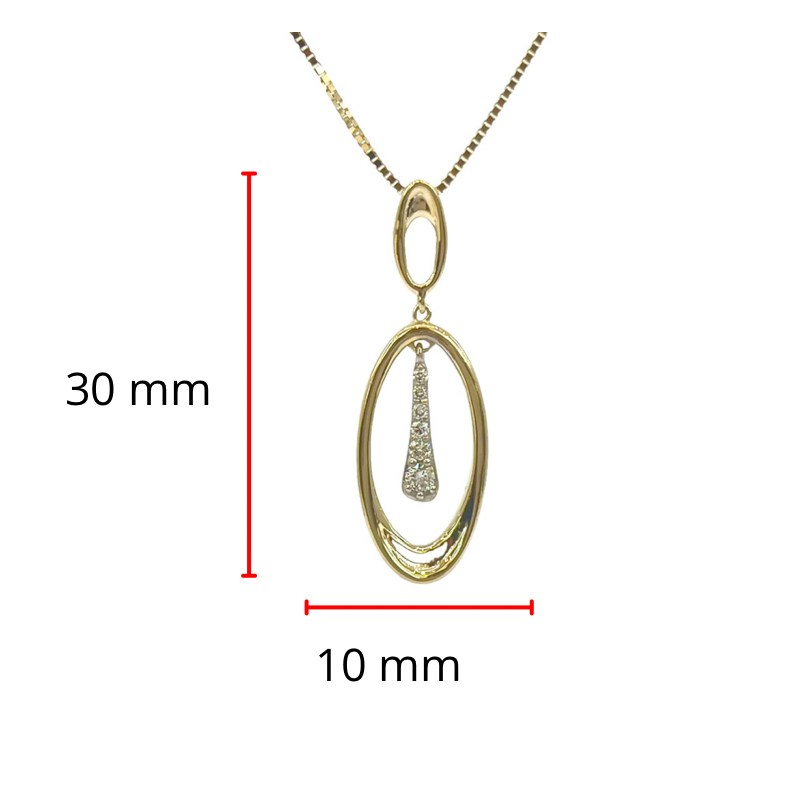 10K Yellow Gold 0.10cttw Diamond Necklace, 18&quot;