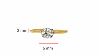 Anillo de diamantes canadienses de 0,536 quilates en oro amarillo y paladio de 18 quilates - Tamaño 6,25