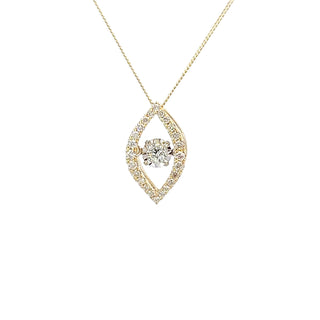 Colgante de oro amarillo de 10 quilates con diamantes de 0,22 quilates en total, 18"