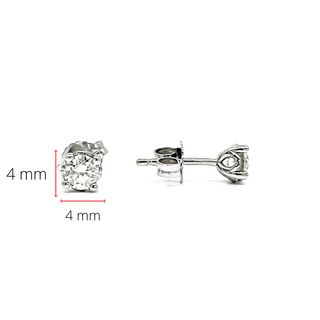 Aretes de oro blanco de 14 quilates con diamantes canadienses de talla redonda de 0,30 quilates