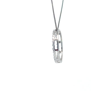 Colgante de eternidad con diamantes de 0,05 quilates en oro blanco de 10 quilates - 18"