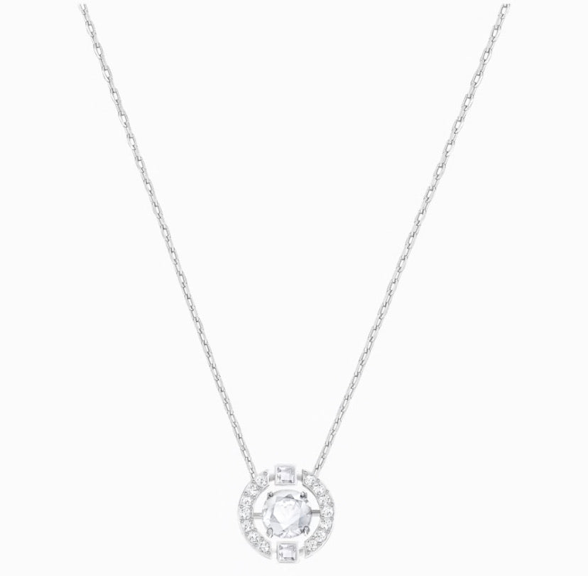 Swarovski Una necklace, Round cut, White, Rhodium plated 5286137