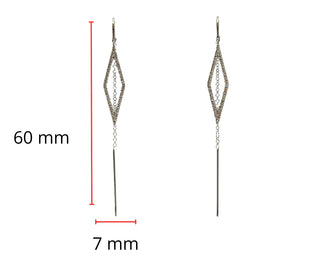 Pendiente colgante de diamantes en oro blanco de 14 quilates, 0,26 quilates