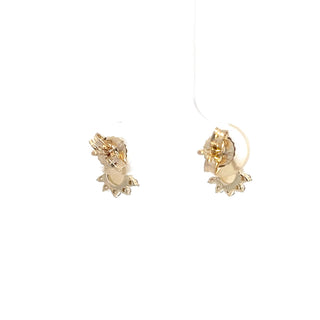 Aretes de diamantes y ópalo de oro amarillo de 10 quilates
