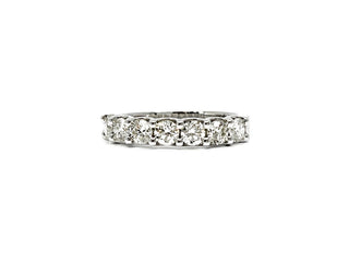 Anillo/banda de aniversario de diamantes de 0,50 quilates de oro blanco de 14 quilates - Tamaño 6,5