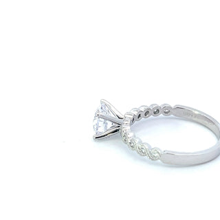 14K Round Brilliant Cut Diamond Ring