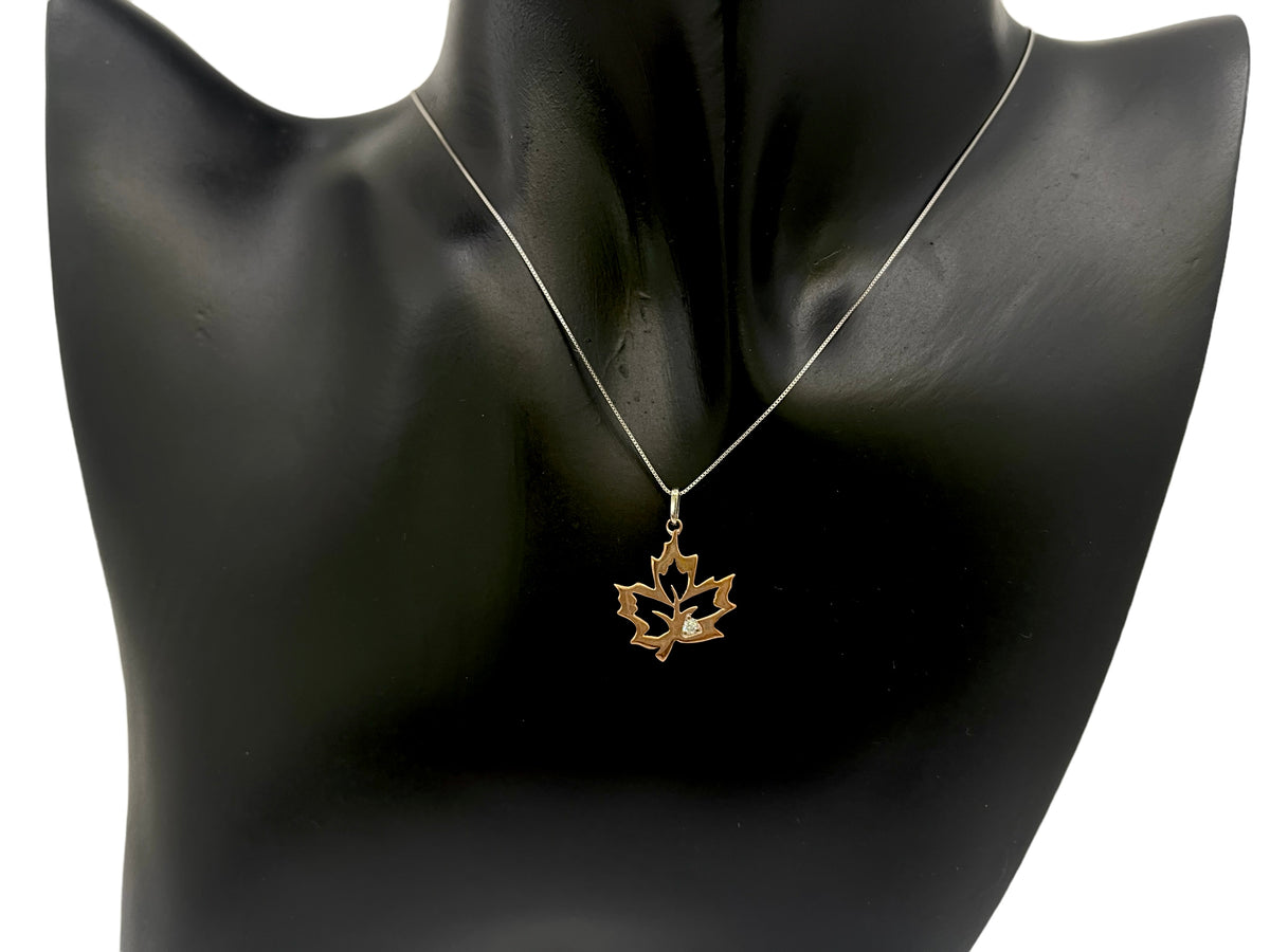 10K Rose Gold 0.02cttw Canadian Diamond Pendant, 18&quot;