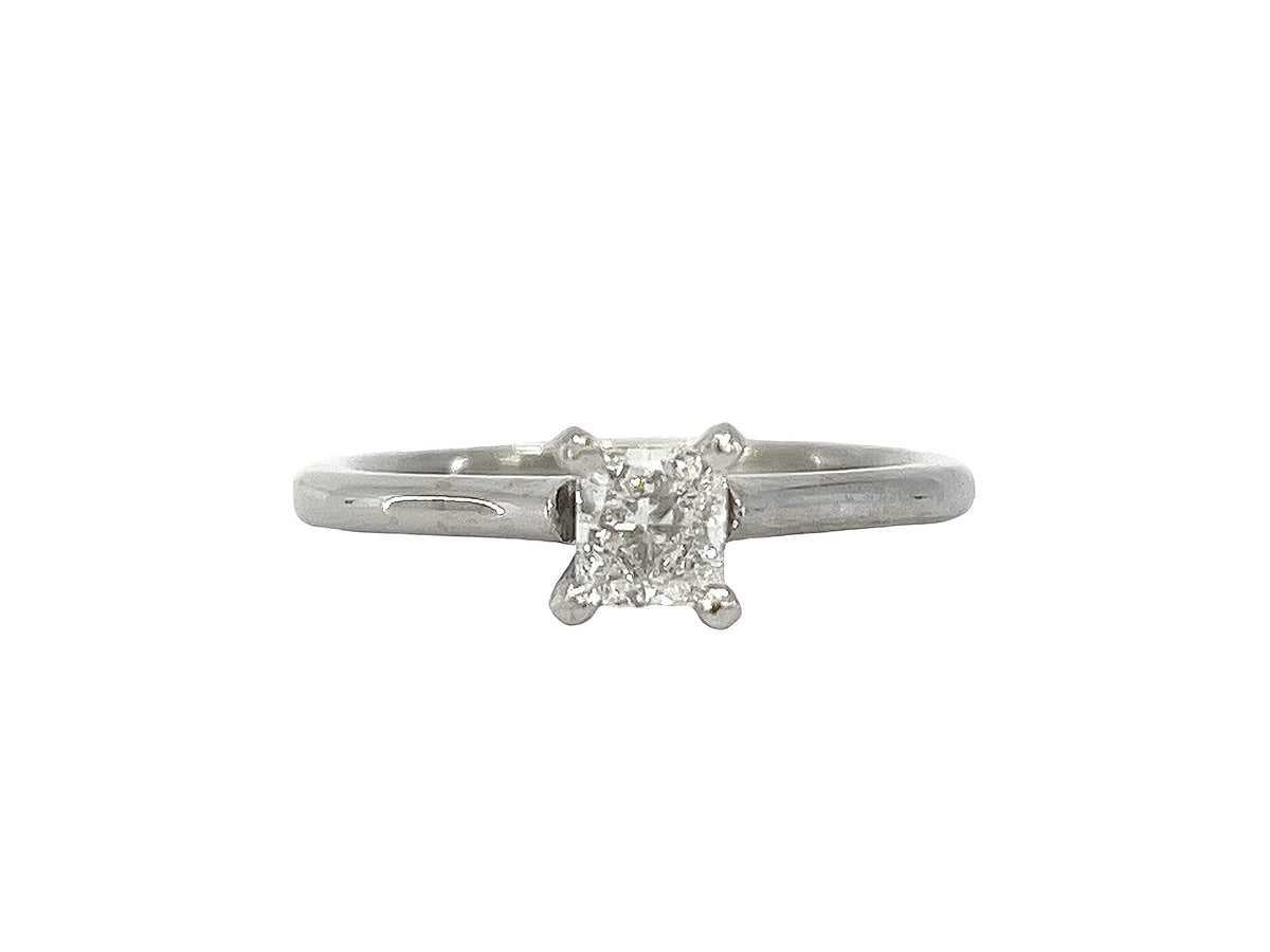 14K White Gold 0.45Cttw Lab Grown Princess Cut Diamond EngagementRing  - Size 6