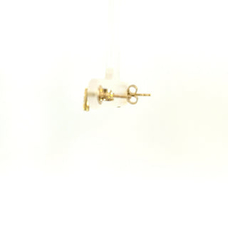 Pendientes solitarios con barra de diamantes en oro amarillo de 10 quilates, 0,01 quilates