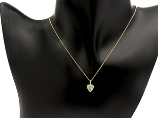 10/14K Yellow Gold 0.56cttw Aquamarine Pendant, 18"