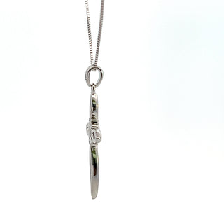 Collar con cruz de diamantes de 0,05 quilates en oro blanco de 10 quilates, 18"