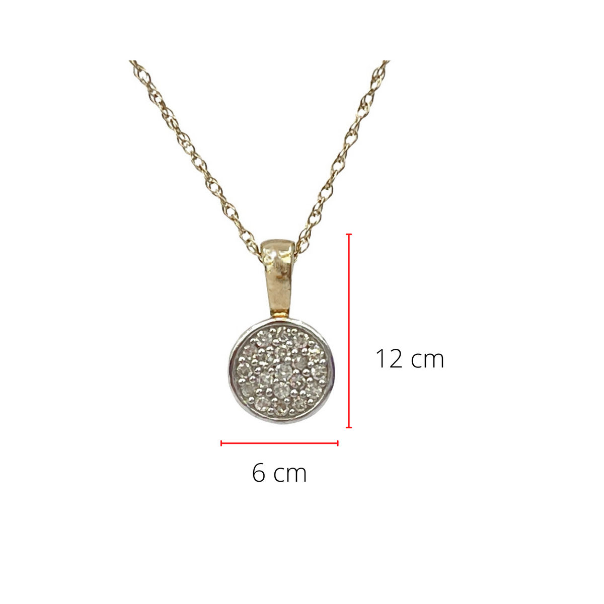 10K White &amp; Yellow Gold 0.10cttw Diamond Pendant, 18&quot;