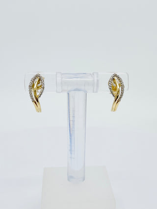 TRACKING-Aretes de diamantes en oro amarillo de 10 quilates