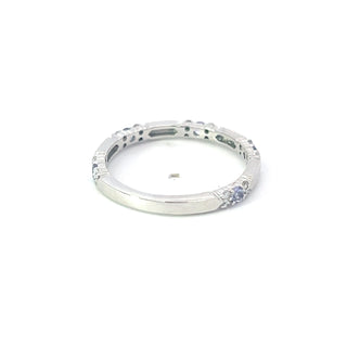 10K White Gold Tanzanite & Diamond Ring, size 6.5
