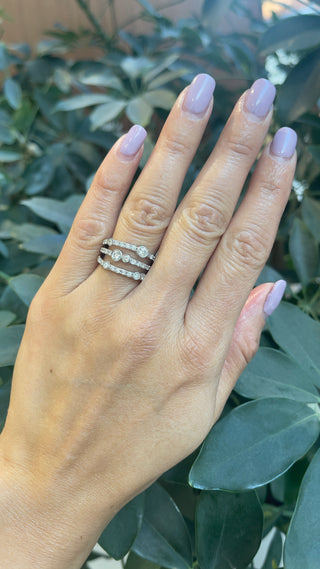 Anillo de diamantes de 1,00 quilates en oro blanco de 10 quilates, talla 6