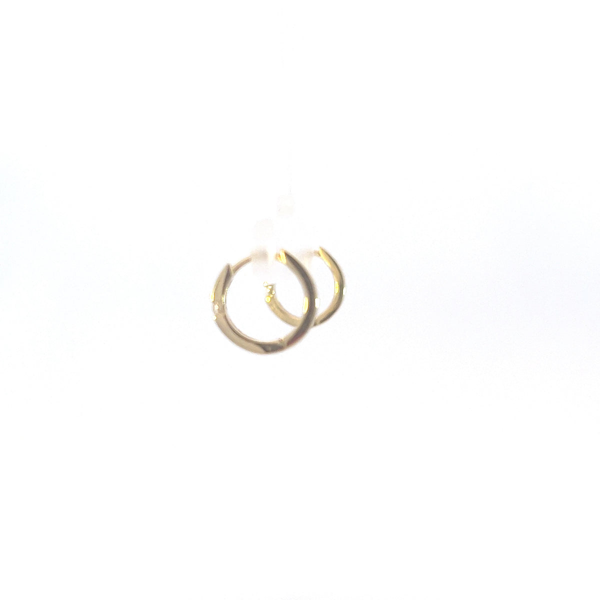 10K Yellow Gold 0.04cttw Diamond Hoop / Huggie / Hinged Earring