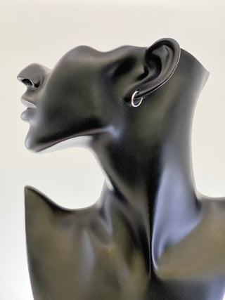 10K White Gold 10mm Sleeper/Keeper/Hoop Earrings