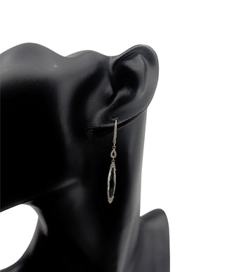 Pendientes colgantes de oro blanco de 14 quilates con topacio blanco de 4,03 quilates y diamantes de 0,12 quilates