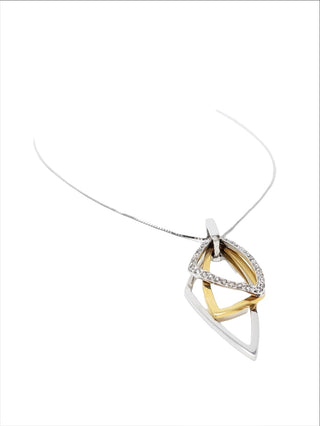 Colgante de diamantes de 0,22 quilates en oro de 14 quilates en dos tonos, 18"