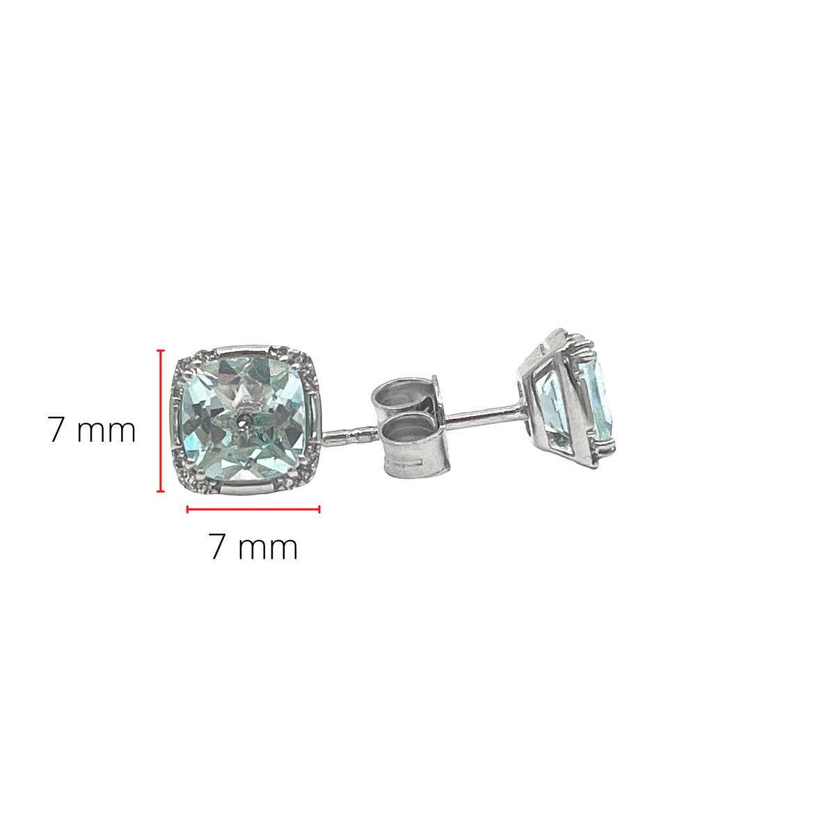 10K White Gold Aquamarine and Diamond Earrings