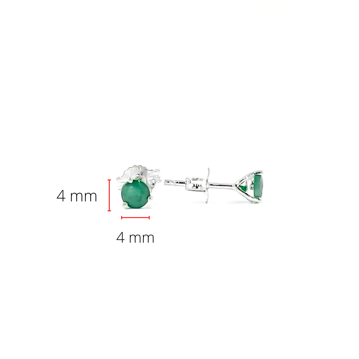 10K White Gold 0.46cttw Emerald Stud Earrings