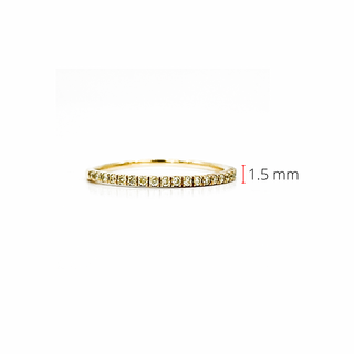 Anillo de oro amarillo de 14 quilates con diamantes amarillos de 0,15 quilates, talla 6,5