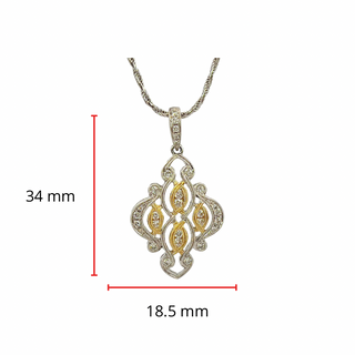 Colgante de diamantes de 0,49 quilates en oro blanco y amarillo de 14 quilates, 18"