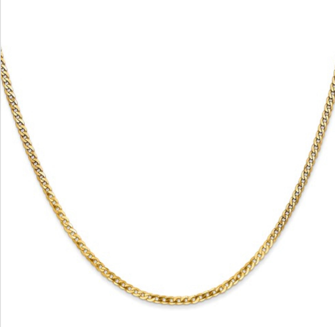 10K Yellow Gold Flat Beveled Curb Chain - 2.9mm