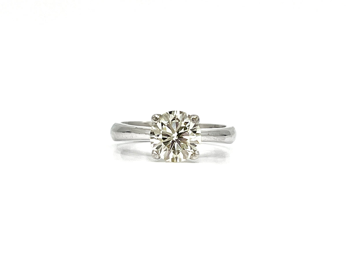 Anillo de compromiso con solitario de diamantes de 1,52 quilates en oro blanco de 14 quilates, talla 6,5