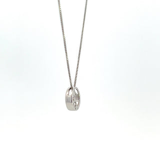 Colgante de oro blanco de 10 quilates con diamantes de 0,075 quilates de talla redonda, 18"
