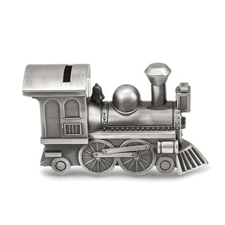 Banco de tren de metal con acabado en tono peltre 