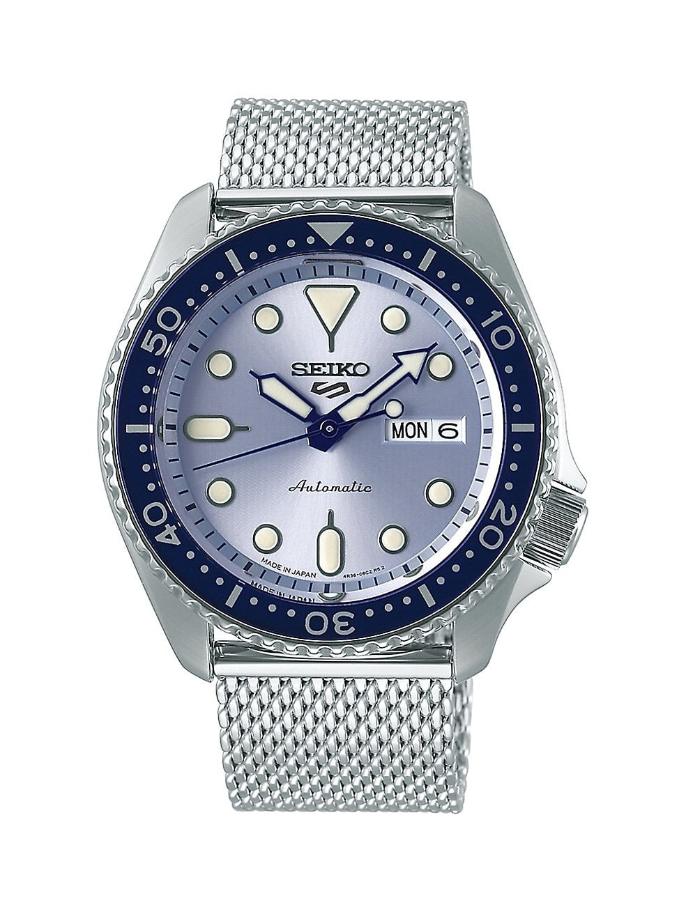 Reloj Seiko 5 Sports con pulsera de malla de acero inoxidable SRPE77K1F 