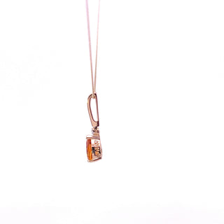 Colgante de oro amarillo de 10 quilates con diamantes y citrino de 0,02 quilates, 18"