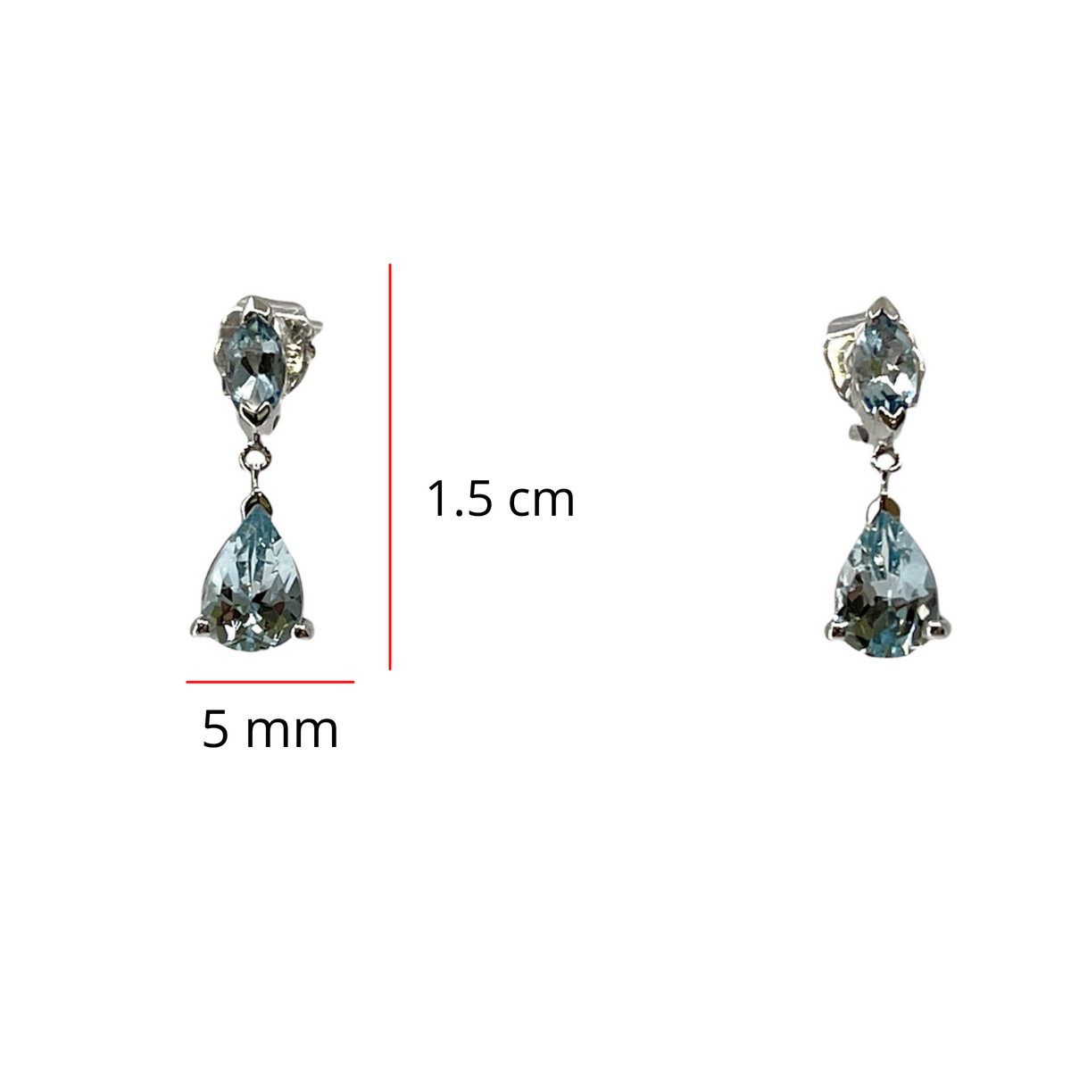 10K White Gold 1.70cttw Genuine Aquamarine Dangle / Drop Earrings