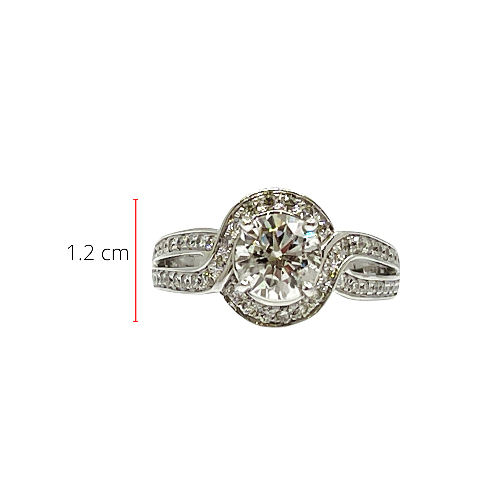 14K White Gold 1.63cttw Diamond Halo Engagement Ring - Natural Diamond / 4.5